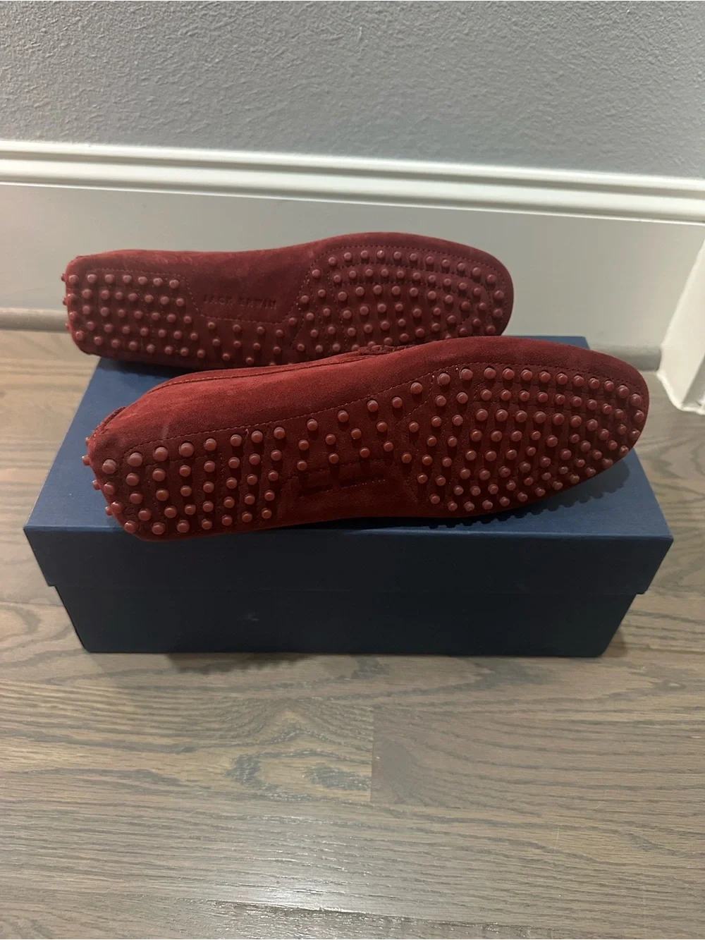 Jack Erwin Parker Burgundy Suede Loafers for Men